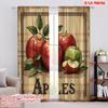 2D Flat Printing 2pcs Window Drapes Apple Versatile 100% Polyester,Without Electricity Birthday Party for Holiday Family Party