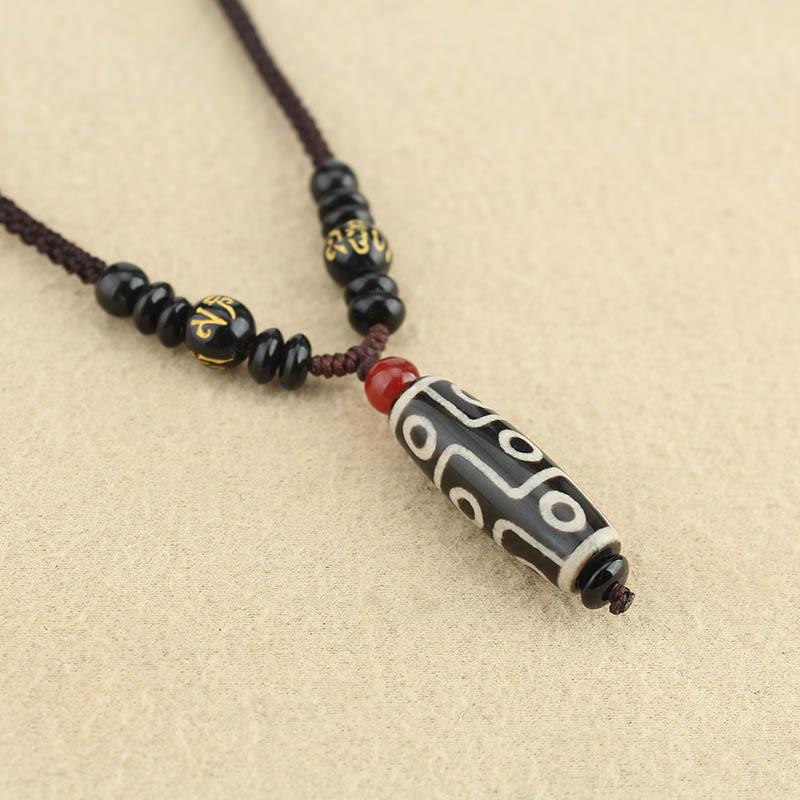 Creative Tibetan Nine Eye Tianzhu Necklace Agate Pendant Bracelet Bracelet Vintage Couple Accessories
