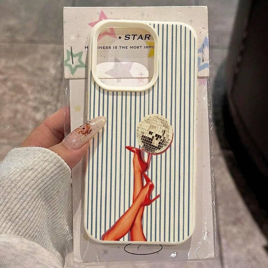 Модный розовый полосатый ковбойский ботинок Чехол для iPhone 17Air 16 15 14pro 13 12 11 Pro Max Plus Роскошный Y2K Эстетика Мягкий ТПУ Чехол
