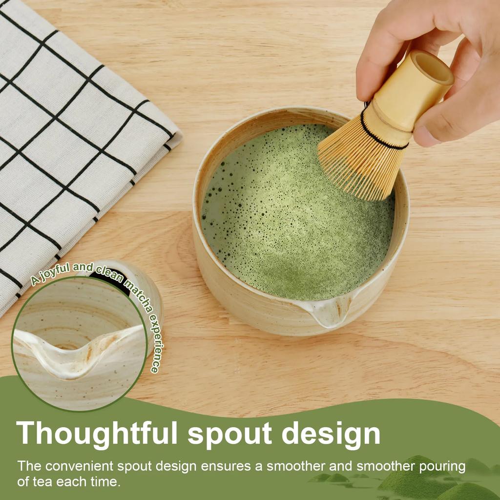 Набор для японского матча из 4 предметов Традиционный набор для чая матча Многоразовый набор венчиков для матча Элегантный стартовый набор для матча для любителей чая