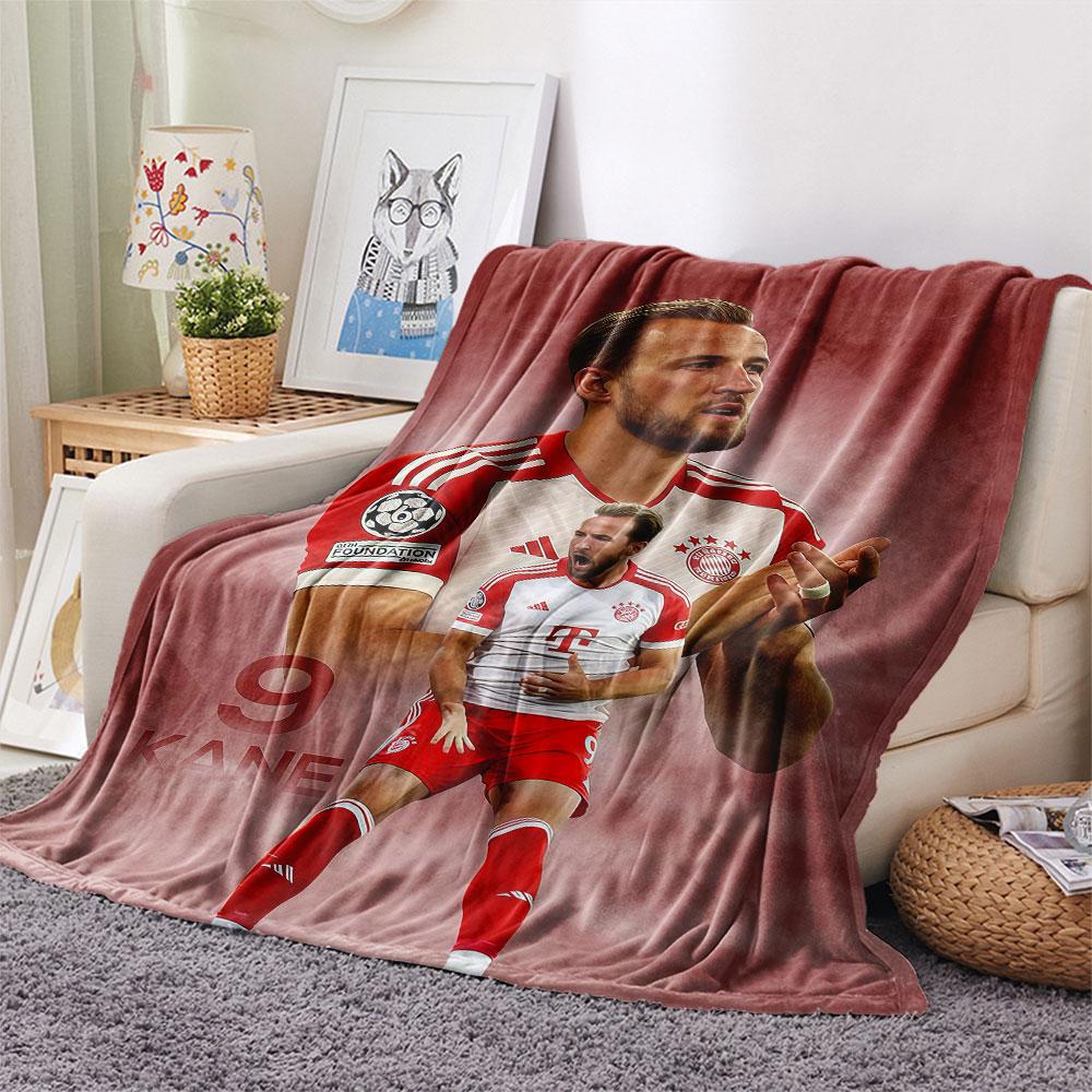 Kane9 Printed Flannel Blanket, soft throw for bedroom sofa, washable,soccer fan merchandise, great gift.