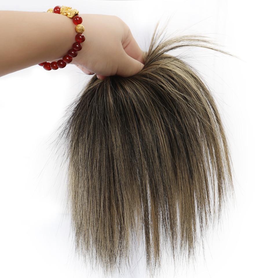 Synthetic Hair Bun Extensions Messy Straight Hair Band Elastic Chignon Scrunchy Wrap Updo False Hair Pieces for Women Hair