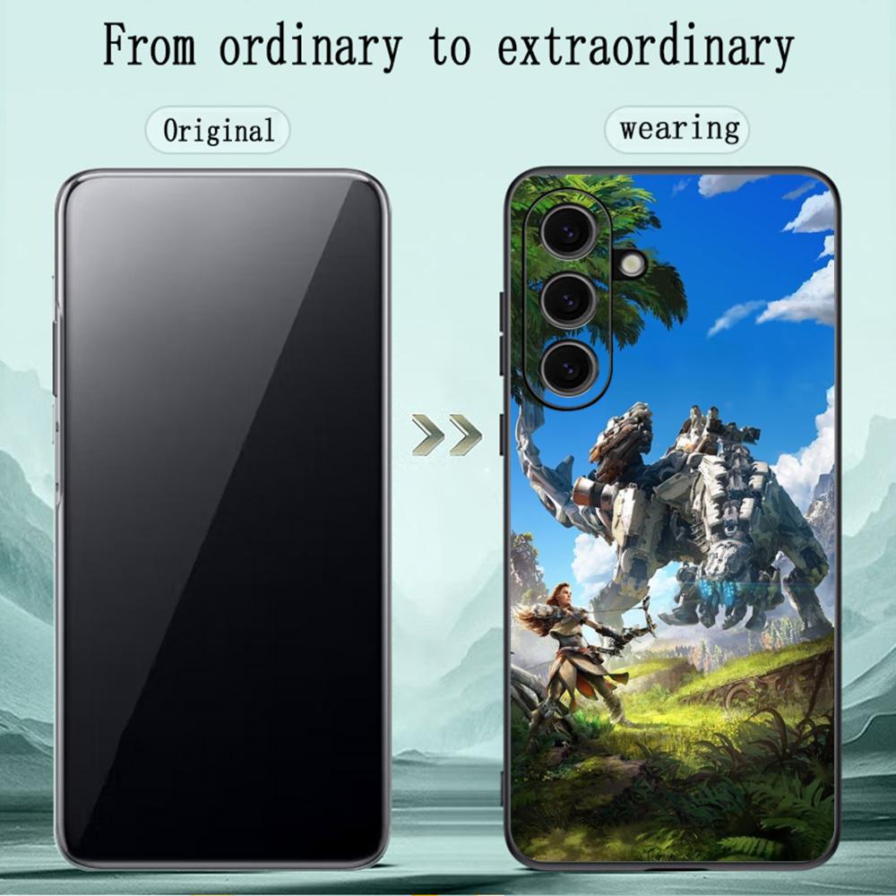 Игровой Horizon Zero модный плакат Чехол для телефона Для Samsung Galaxy S26 S25 S24 S23 S22 S21 Plus Ultra Note20 Мягкий Черный
