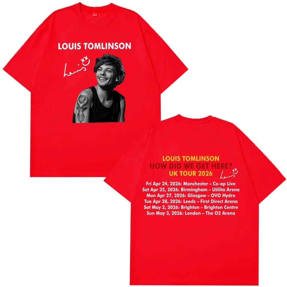 Unisex Women Hiphop Tshirt Singer Louis Tomlinson How Did I Get Here Tour 2026 Print TShirt Cotton Shortsleeved Fashio Tshirs