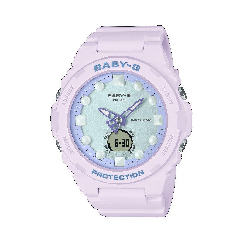 Casio Женские часы Baby-G, смола, 100 м водонепроницаемые, аналоговые, ударопрочные, кварцевые, BGA-320FH-4A