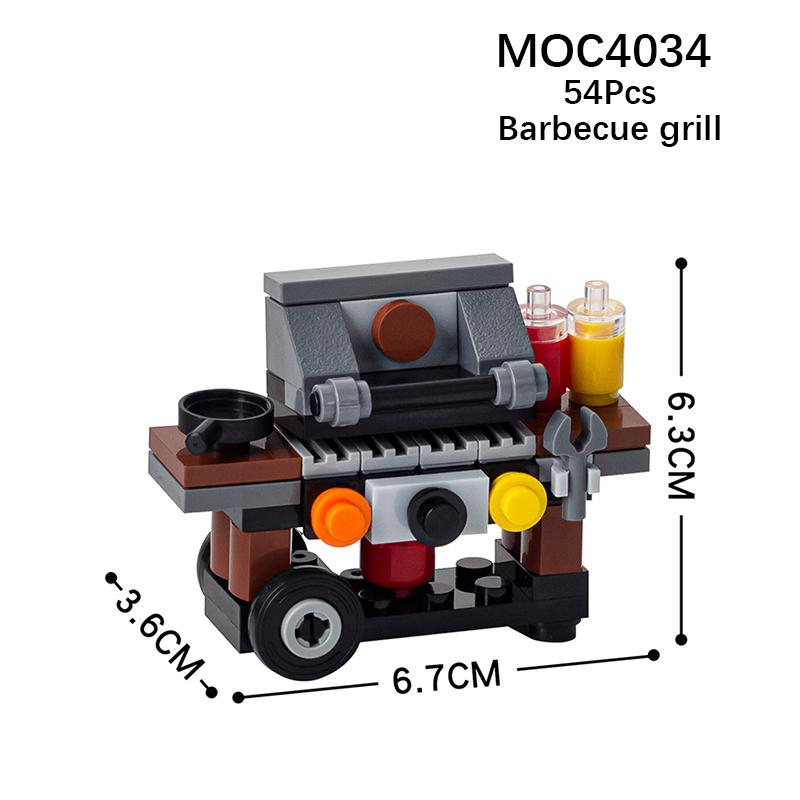 Город Фигурки Мебель Набор Игрушки Модель MOC Кирпичи Детская коляска Стол Диван Кровать Пианино Кухня Ванная Строительные блоки Подарок