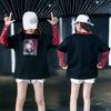 Harajuku клетчатая рубашка с имитацией двухкомпонентного топа, осенняя рубашка с воротником и длинными рукавами, женская свободная студенческая рубашка