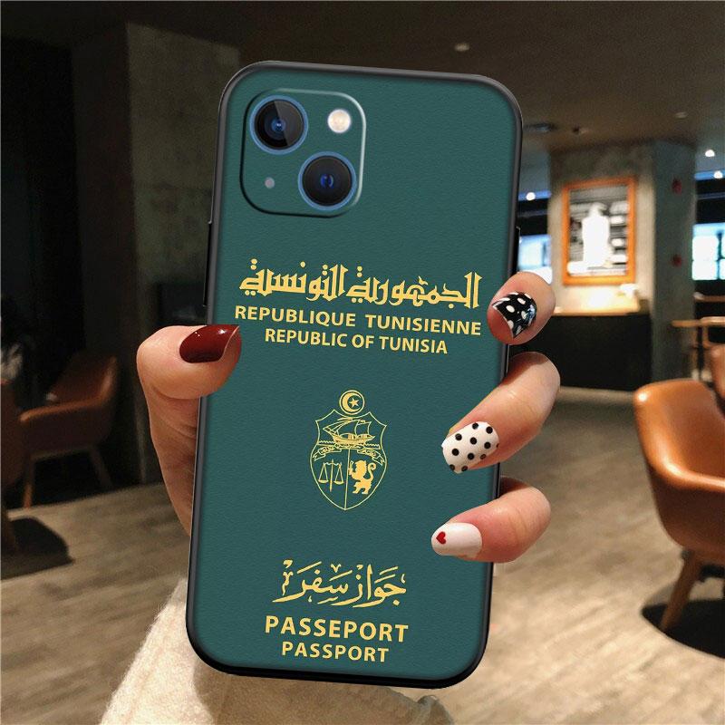 IK72 Tunisian Flag Passport Phone Case for Samsung Galaxy S20 S21 S22 Ultra FE + Plus A21S A22 A24 A25 A26 A30 A30S A31
