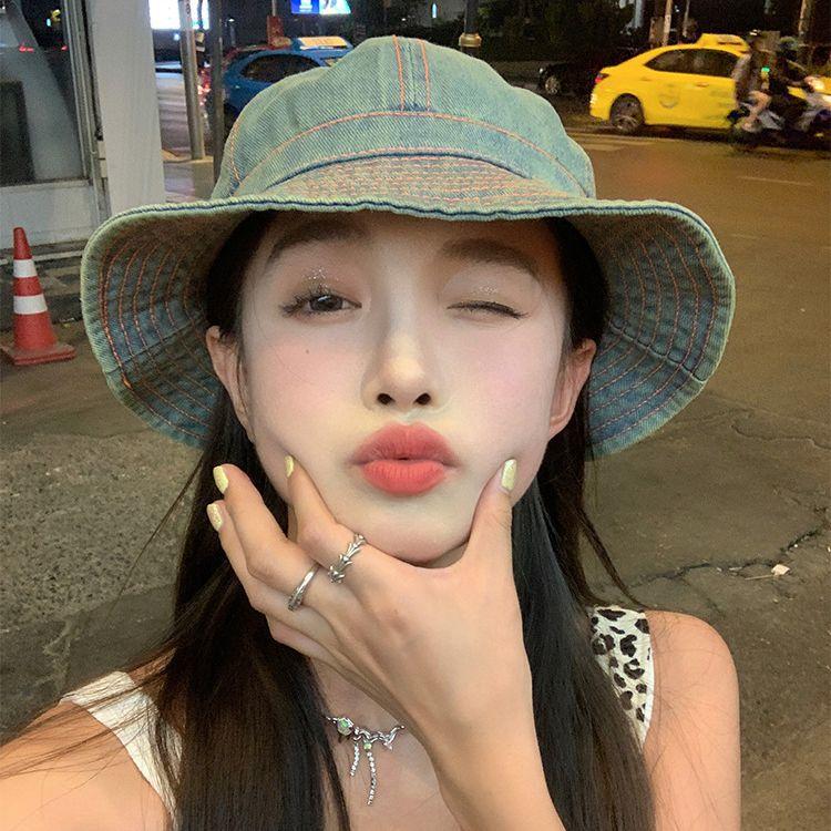 Ретро джинсовая шляпа старого рыбака детская весенне-летняя дорожная универсальная солнцезащитная козырек шляпа с изображением умывальника мужская