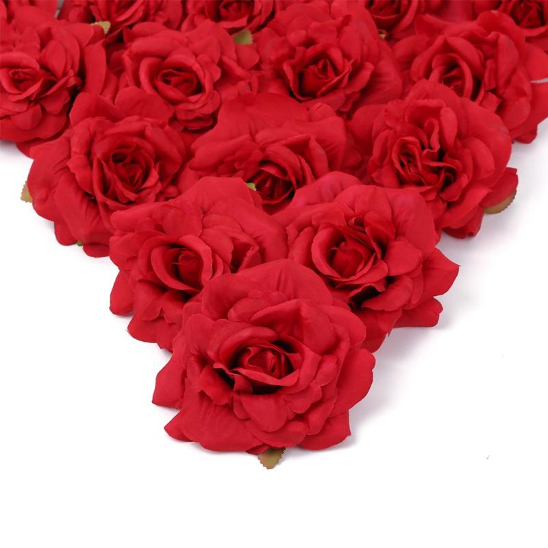 20 шт. головки искусственных цветов без стеблей оптом из шелковых головок роз для свадебных букетов своими руками цветочные праздничные столы украшения дома