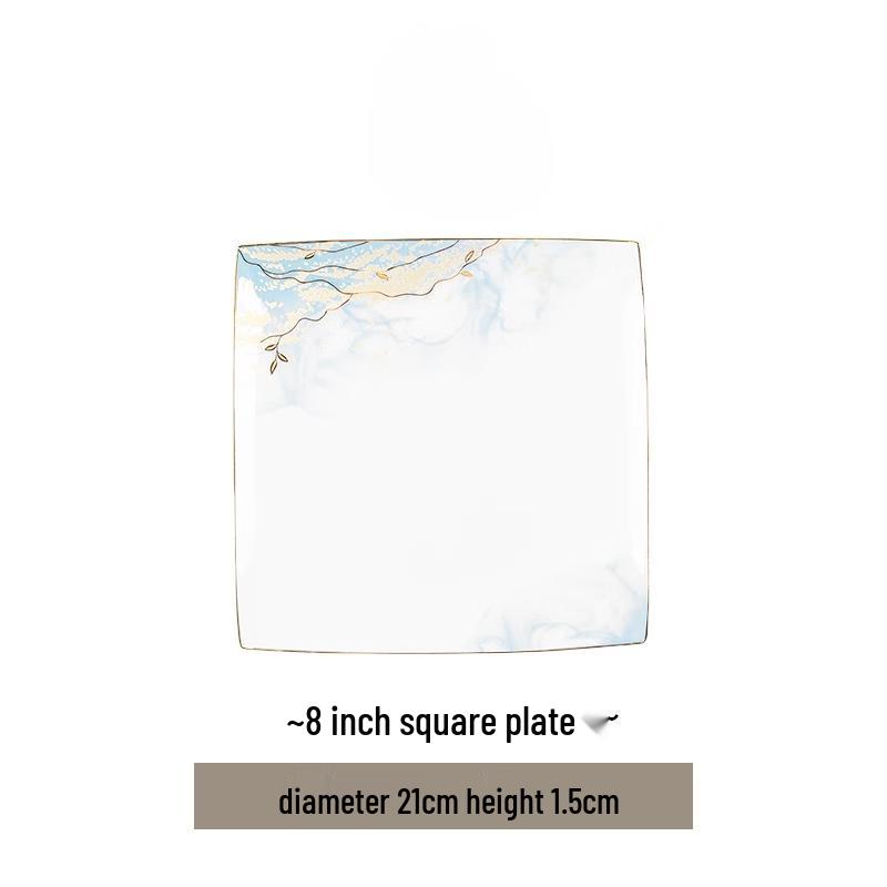 Wuhe Jingdezhen Ceramic 10-Inch Glazed Floral Dinner Plate
