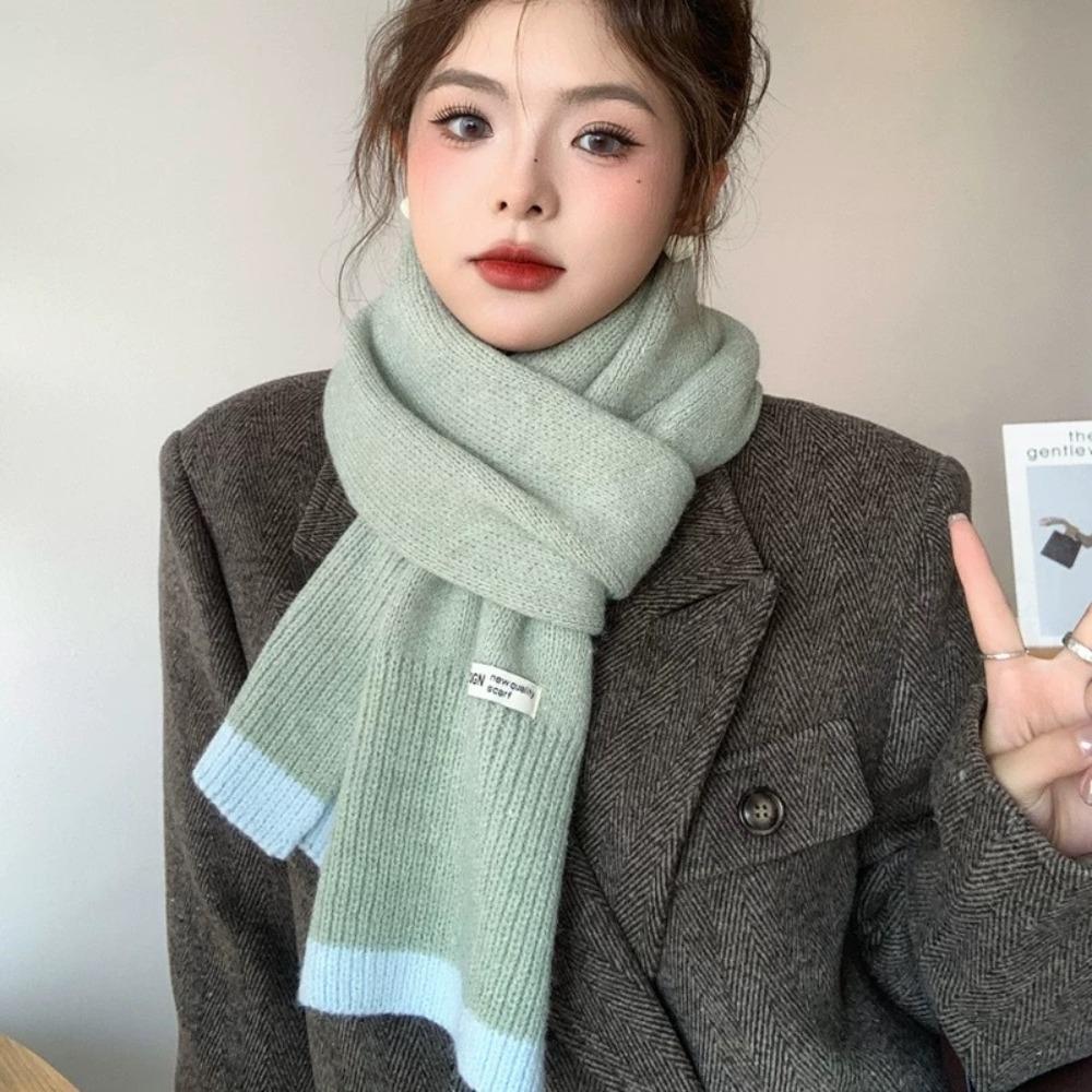 Warm Winter Wool Scarves Korean Style Women Cashmere Shawl Elegant Multicolor Knitted Scarf  Female