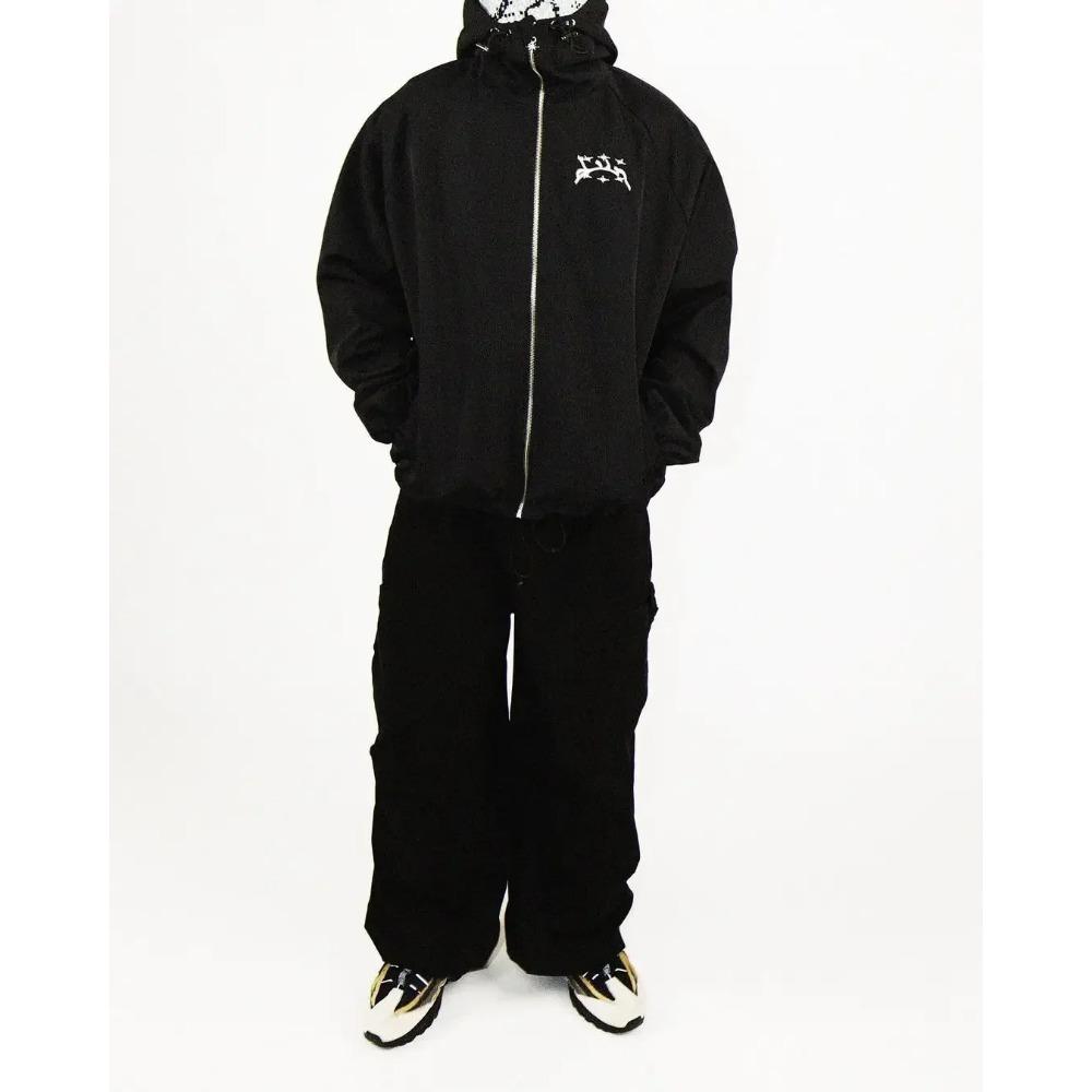 ZYLLO Уличная одежда Y2k Олимпийка Ретро Классический принт Ветровка на молнии Толстовка с капюшоном Мужская Женская Мода Харадзюку Куртка-бомбер Топы