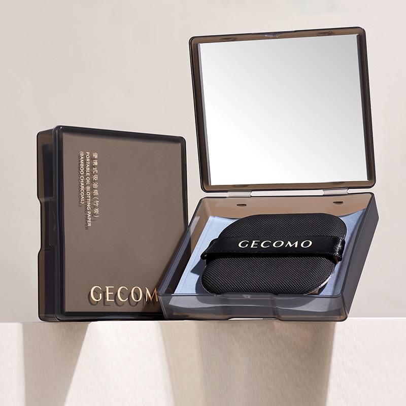 100 шт. бамбуковых промокательных бумаг с зеркалом и пуховкой для макияжа, освежающие портативные наборы инструментов для контроля жирности кожи, впитывающие салфетки для лица