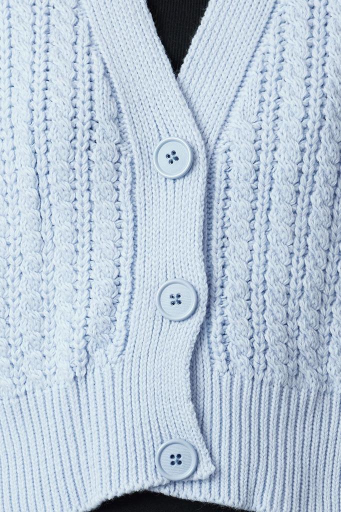 Женский элегантный кардиган, укороченный пудровый кардиган из мягкого текстурированного трикотажа