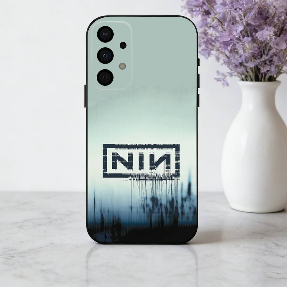 N-Nine I-Inch T-The D-Downward S-Spiral Phone Case For Samsung Galaxy A73,A72,A71,A70,A53,A52,A51,Soft Silicone Black Cover