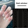6 Sheets Manicure Hollow French Stickers Smile Stickers Wave Line Nail Stickers Tool Jewelry Nail Polish Spray Stickers Auxiliary Stickers