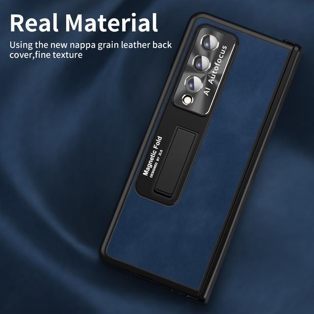 Кожаный защитный чехол с подставкой для всего тела для Samsung Galaxy Z Fold4 5g Fold 4 Fold3 Fold 3 Zfold4 противоударный стеклянный пленочный чехол