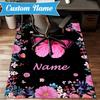 Custom Name Butterfly Garden Rug Game Carpet, Floor Mat for Bedroom Living Room Entryway Rug, Home Decor Idea Gift for Christmas birthday
