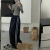 Свободные мешковатые хип-хоп брюки Модные женские полосатые карманные эластичная высокая талия Карго штаны Уличная одежда Свитшоты Свободные Новые брюки