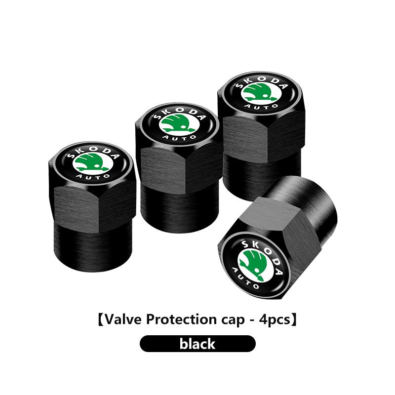 HRQB8 For Skoda 4PCS Car Tire Stem Valve Cap Airdust Waterproof Wheel Tire Valve Rim Stem Cover octavia a5 a4 mk1 2 fabia superb rapid