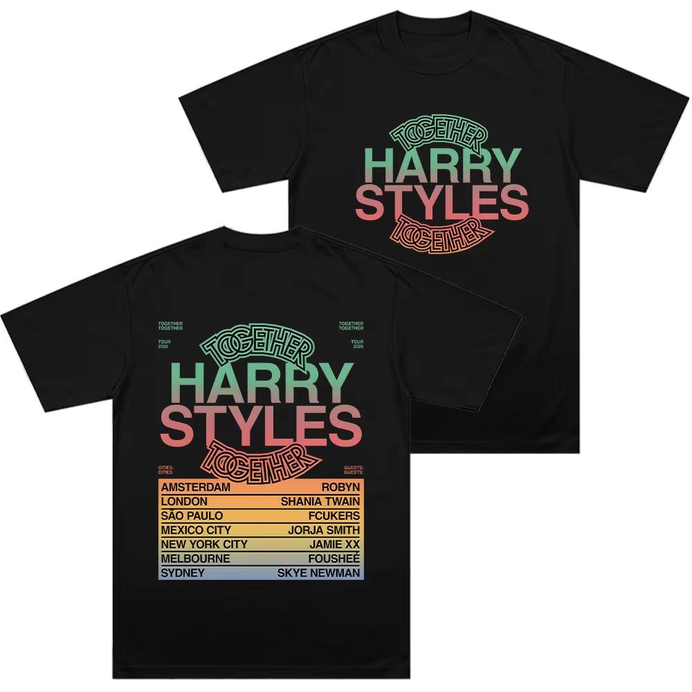 HarryStyle Together Tour 2026 Футболки Свитшот Хлопок Удобная Футболка Короткие Рукава Модная Женская Мужская Одежда Повседневные Топы