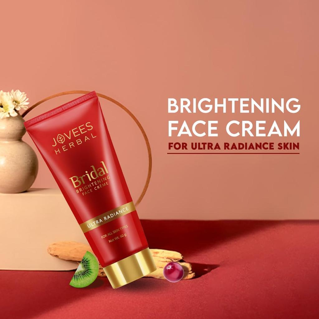 Jovees Травяной свадебный крем для лица для естественного сияния, яркости, увлажненной, безупречной кожи, сияния, ежедневный увлажняющий крем 60 г для всех типов кожи