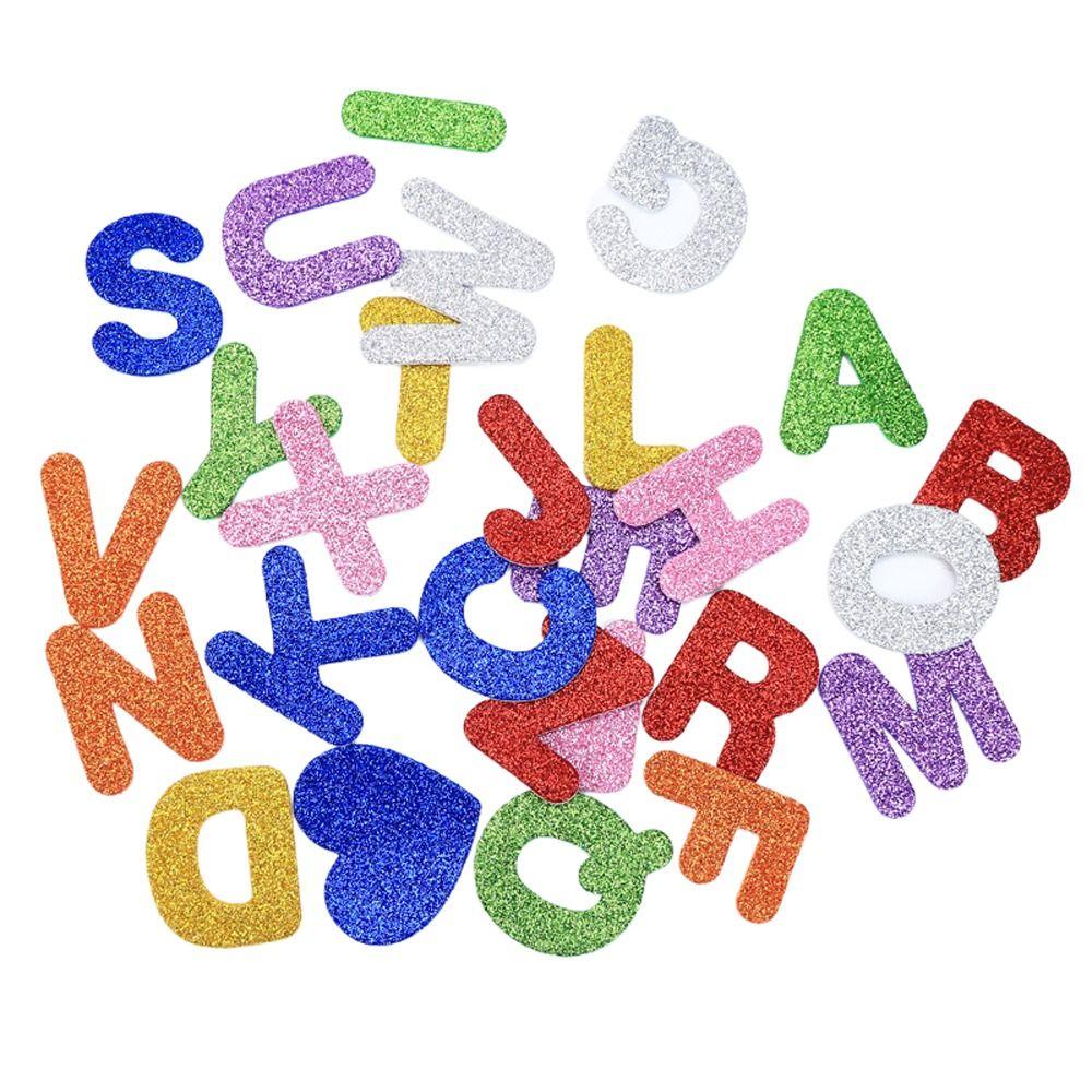 A-Z Letters Glitter Alphabet Sticker Self-adhesive Alphabet Learning Sticker Classroom