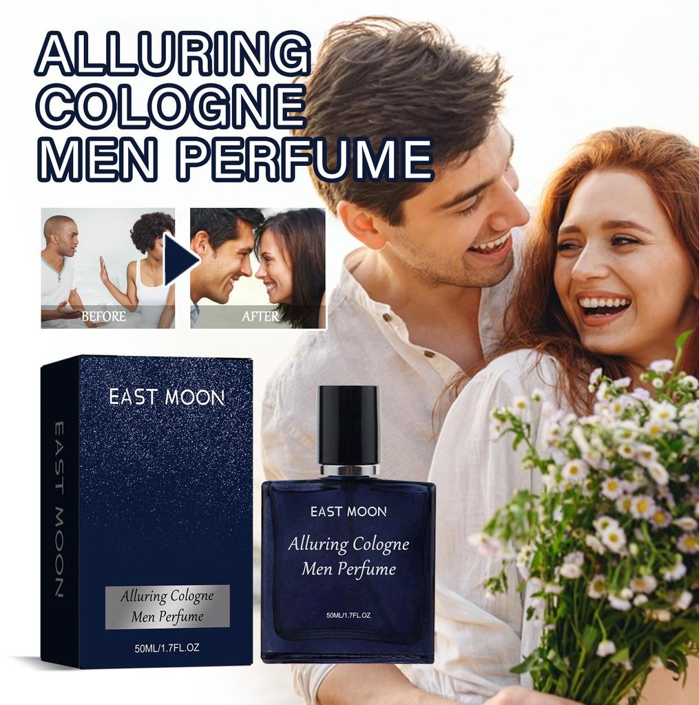 East Moon Men's Eau De Cologne 50ml Fresh, Subtle, and Long-Lasting Scent Charming Men's Fragrance Perfect for Dates and Gifts