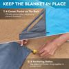 Waterproof Sandproof Beach Blanket 82.7″78.7″ with 4 Stakes & Corner Pockets – Orange, compatible with travel/camping