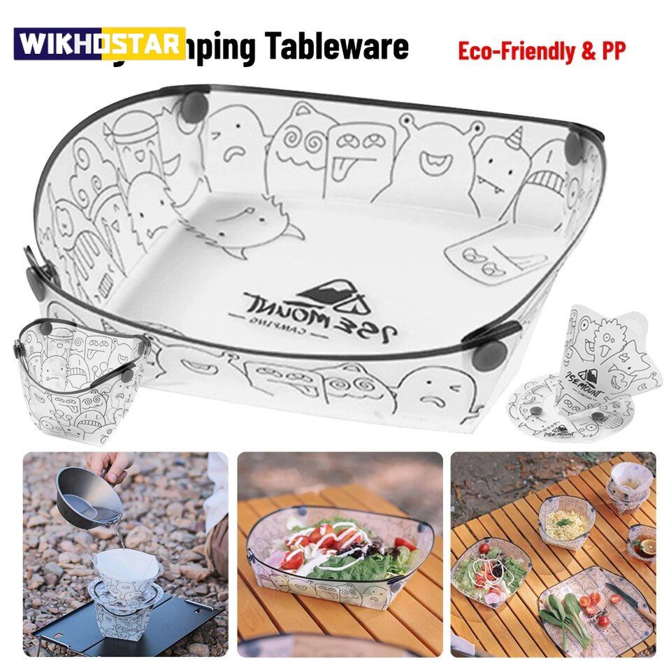 1 шт., уличная складная миска, переносная прозрачная посуда, термостойкая тарелка с защелкой, пищевая чашка, фильтр для кофе, воронка