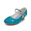 Children Princess Shoes Student Dance Girls High Heel Sandals Purple Kids Leather Glitter Crystal Shoes