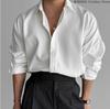 Мужские высококачественные рубашки в стиле business casual, рубашки с высококачественной текстурой, однотонные, дышащие, свободного кроя, с длинным рукавом, для весны
