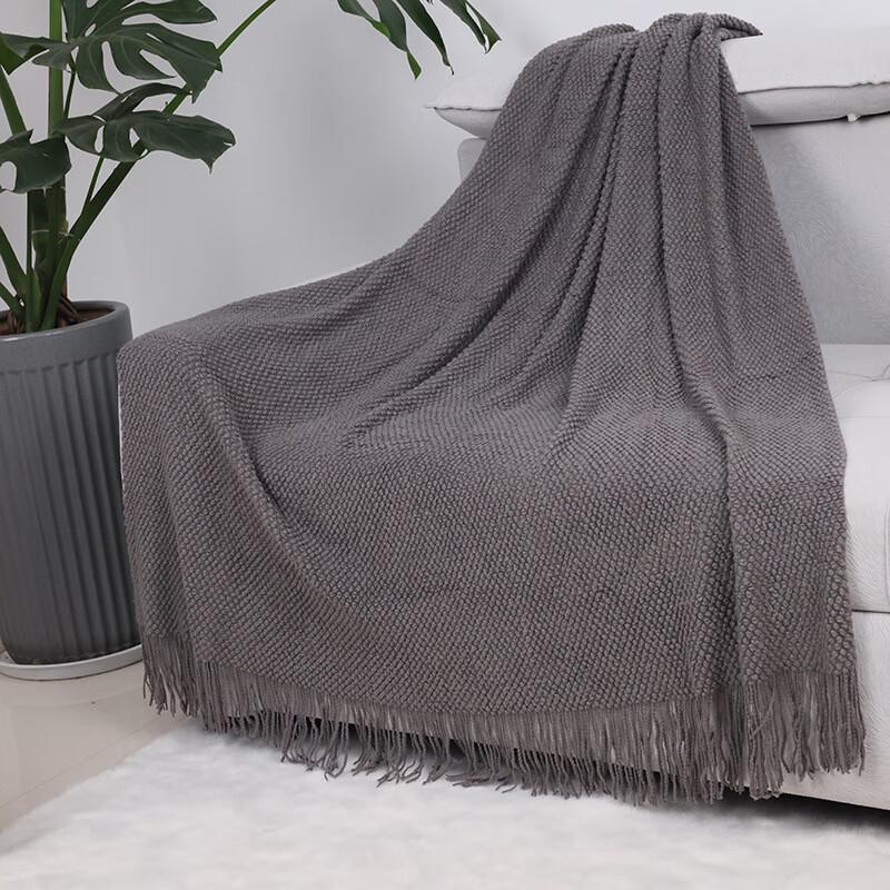 Всесезонный акриловый вязаный плед