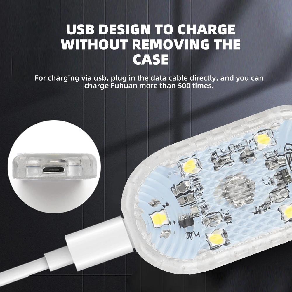 Ультратонкий сенсорный светильник для салона автомобиля, зарядка от USB, время работы 2 часа, простая установка на клейкой основе