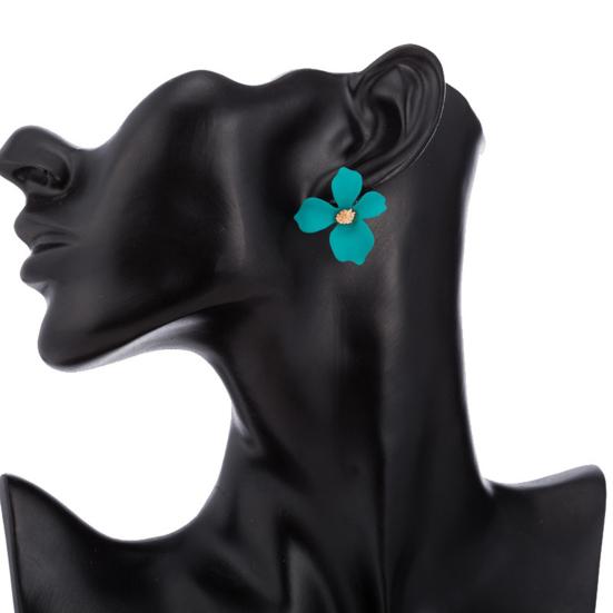 1 пара женских сережек-гвоздиков в форме цветка, гладких лепестков, украшения для ушей, ювелирные изделия для леди