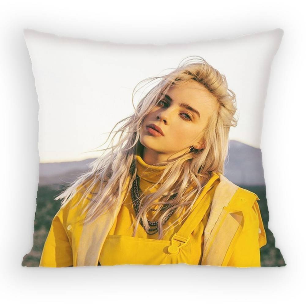 Наволочка Billie Eilish Синяя Диван Гостиная Спальня Изголовье Спинка Подушка Квадратная Подушка Время Сна