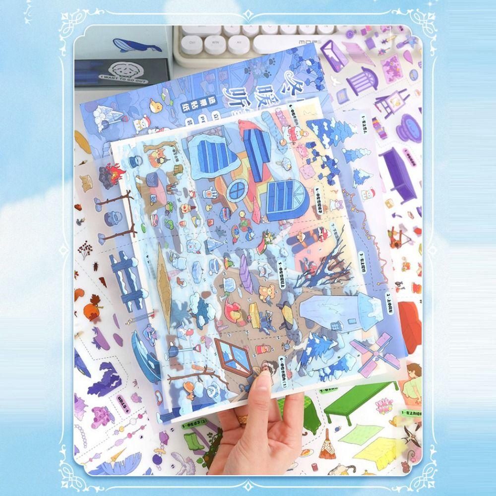 Стикеры «Сделай сам: Карманная сценка из хижины», «Цветочный тайный мир», «Миниатюрная сценка», Творческое рукоделие