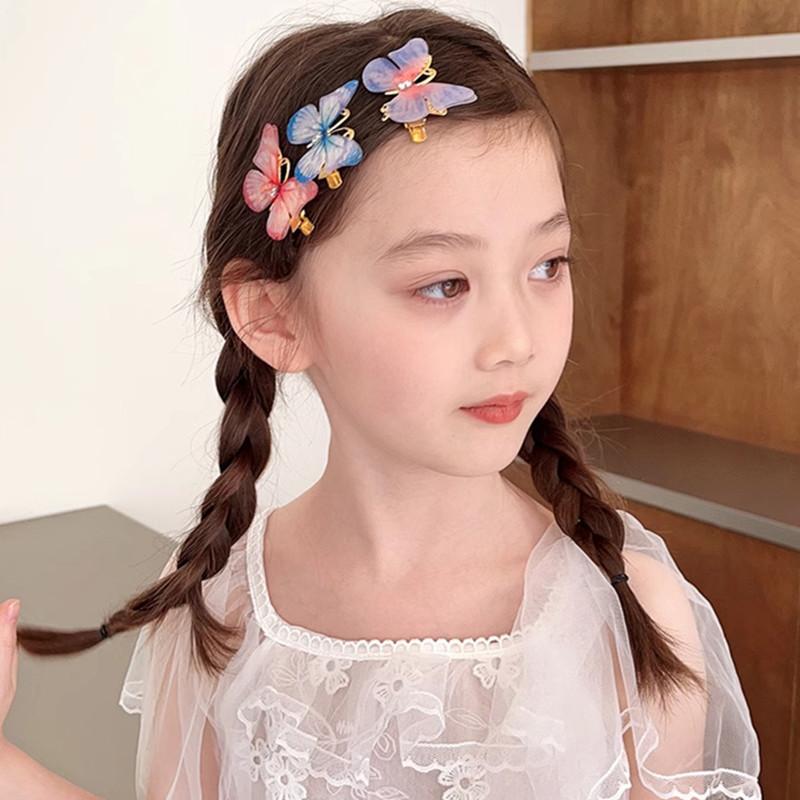 6 Pcs/set Colorful Butterfly Hairpins Girl Hair Clips Barrettes Women Sweet Hair Ornament Rainbow Headwear Fashion Hair Accessories