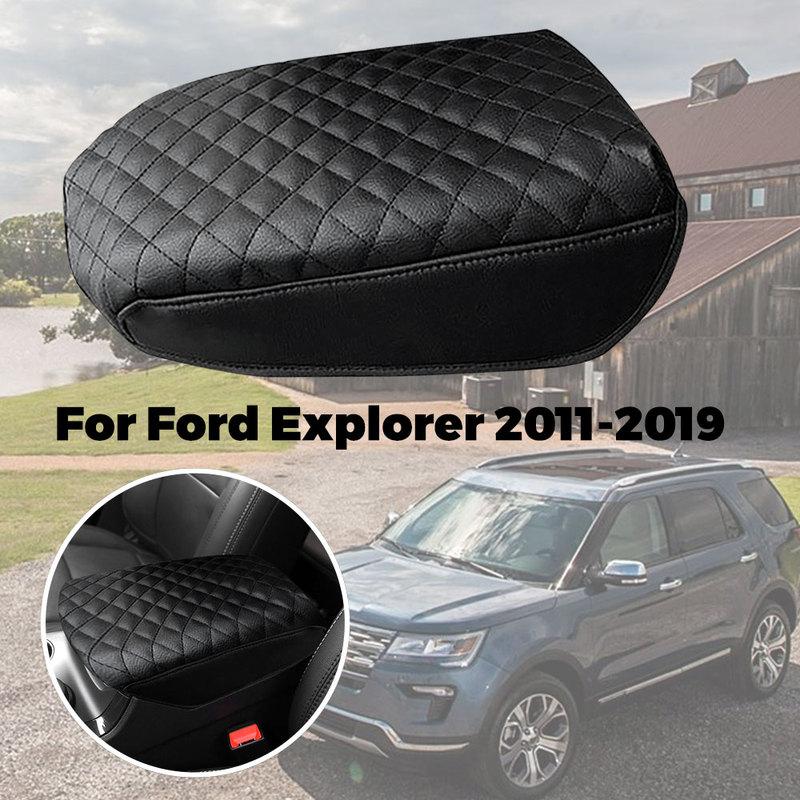 Center Console Armrest Cushion Leather Car Arm Rest Box Cover Pad for Ford Explorer 2011 2012 2013 2014 2015 2016 2017