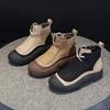 981 кожаная женская обувь осень и зима новая обувь на платформе с толстой подошвой и скрытой танкеткой повседневная женская обувь