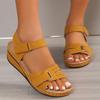 Trendy Women's Sandals 2024 Summer New Solid Color Wedge Heel Non Slip Casual Versatile Women's Shoes Luxury Women Designers