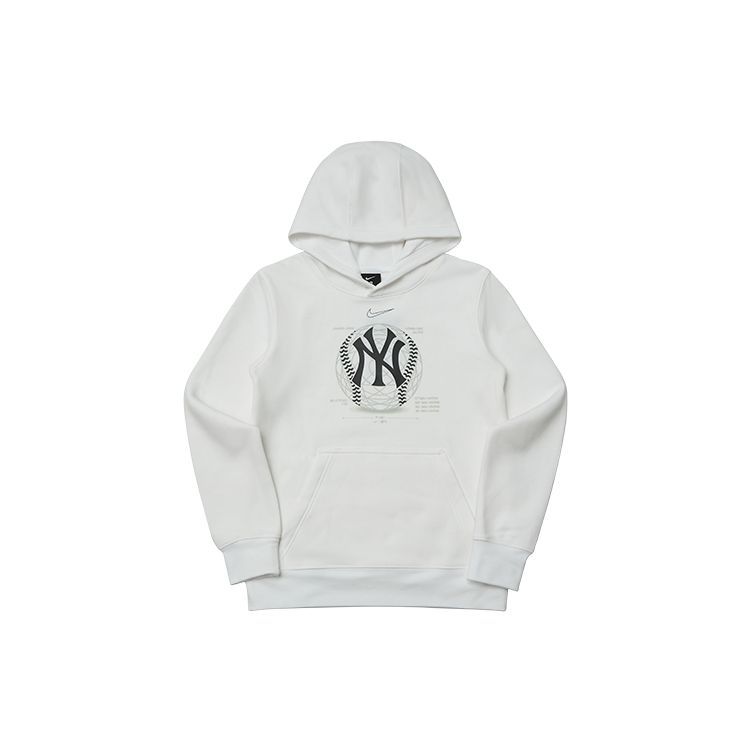 Nike Толстовка New York Yankees Двойной Логотип Модная Повседневная С Капюшоном С Длинным Рукавом Детские Толстовки Белый 3Z3B7SBGA-NYY
