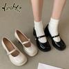 British Style Retro Mary Janes 2024 Fashion All-match Casual Pearl Accessories Round Toe Coarse Square Heel Pumps Spring Summer