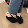 Fashion Aphixta New Warm Winter Slippers Candy Color Sweet Women Slippers Furry Round Toe Shoes Indoor Flat Heel Hair Slides