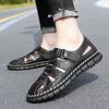 Модные летние новые роскошные сандалии Wrap The Toe для мужчин, дышащие сандалии из натуральной кожи для активного отдыха, повседневная пляжная обувь для мужчин, лоферы