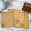 8 Pieces Antique Colored Printed Writing Paper Kraft Writing Stationery Papers Mail Paper