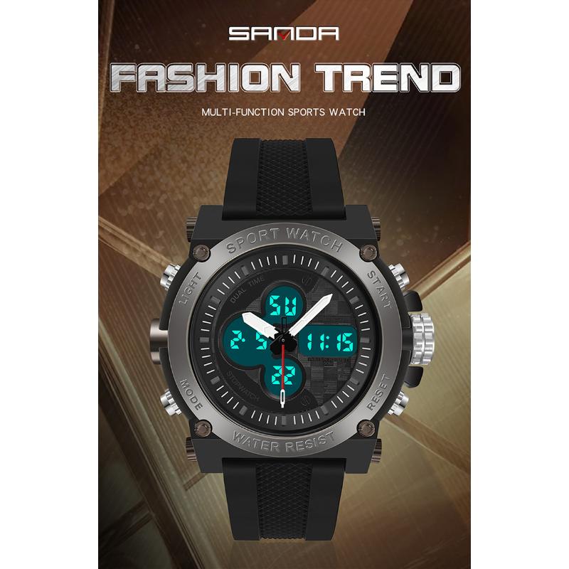 SANDA New Multifunctional Fashion Trend Sports Outdoor Multifunctional Electronic Watch