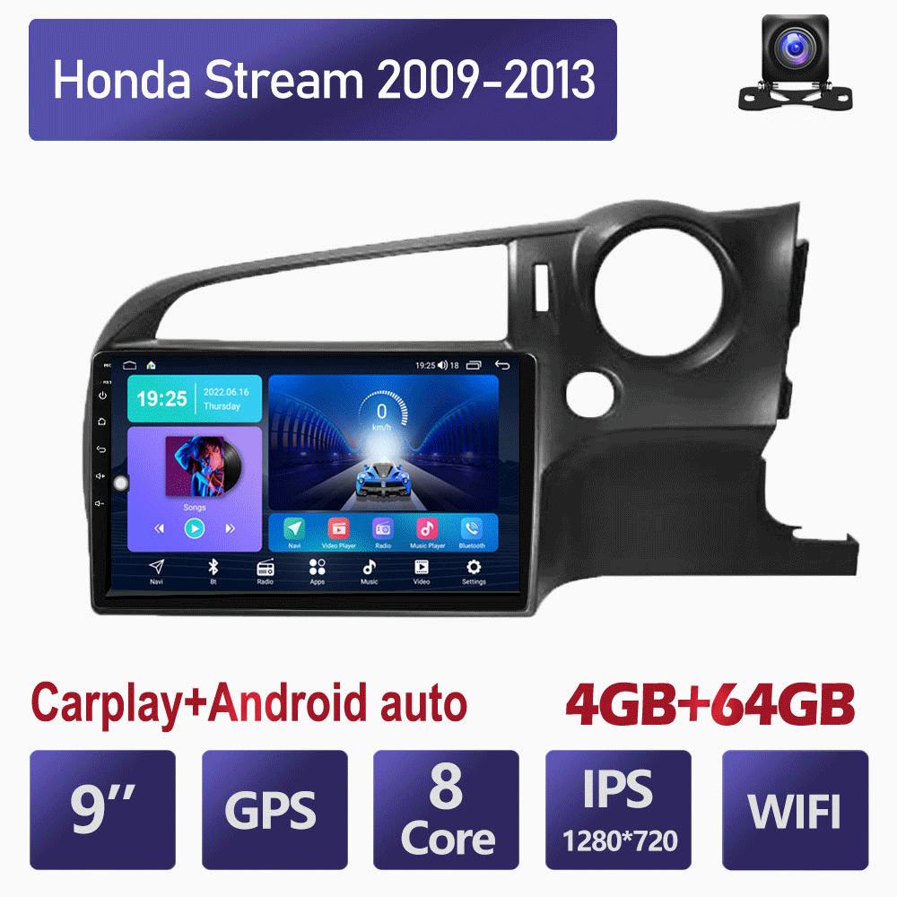 Беспроводное автомобильное радио Carplay для Honda Stream 2009-2013 Android мультимедийный видеоплеер GPS-навигация WIFI 4 + 64 ГБ