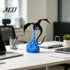 Ручная работа, Модель Дракона, 3D-печать, Статуэтка Огнедышащего Дракона, Мистическая Фигурка с Огненным Основанием, Фэнтези Декор для Рабочего Стола, Украшение для Книжной Полки,